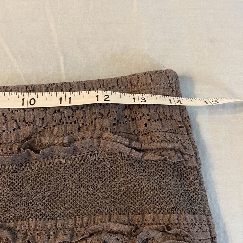 Max Studio Grey Lace Ruffle Skirt Size Small - Picture 5 of 7
